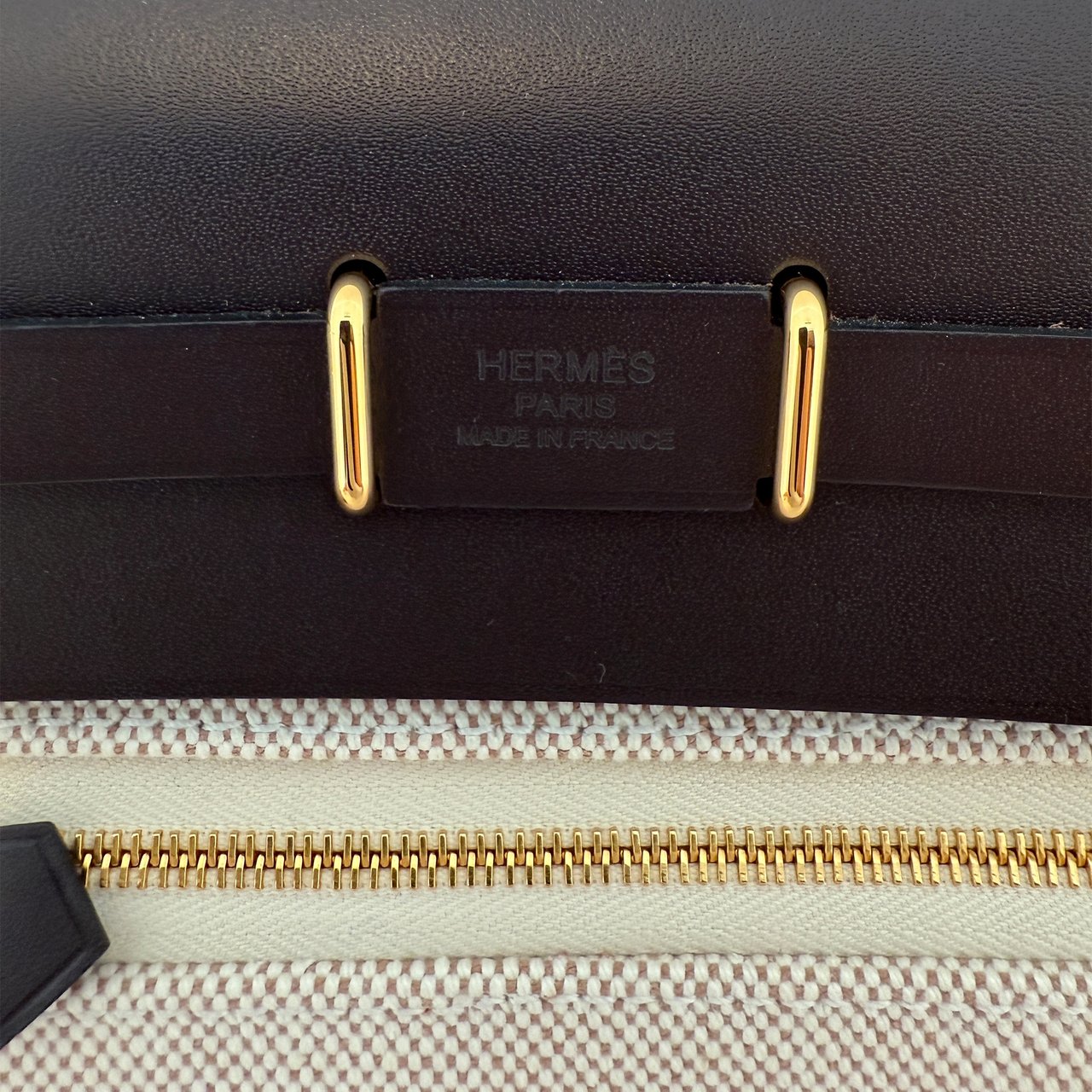 Hermès Herbag Zip 20 Mini Ecru Beige GHW Fullset / neuwertig Beige
