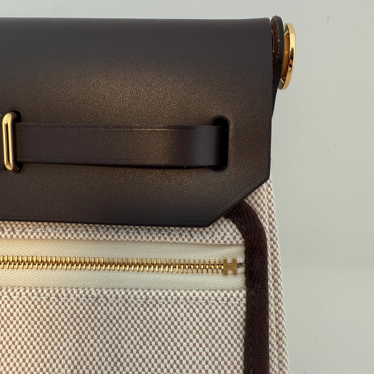 Hermès Herbag Zip 20 Mini Ecru Beige GHW Fullset / neuwertig Beige