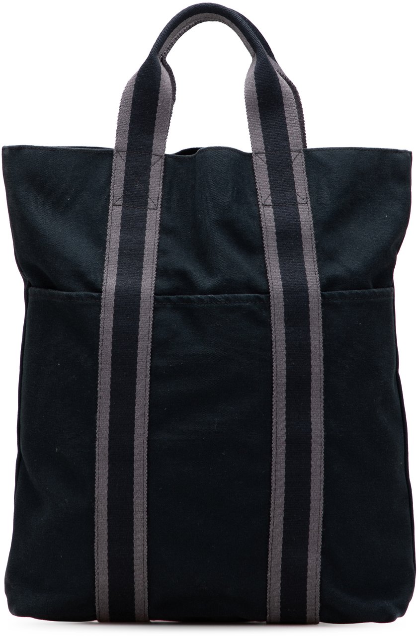 Hermès Toile Fourre Tout Cabas Zwart