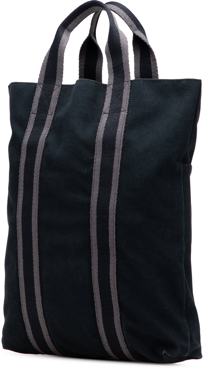 Hermès Toile Fourre Tout Cabas Zwart