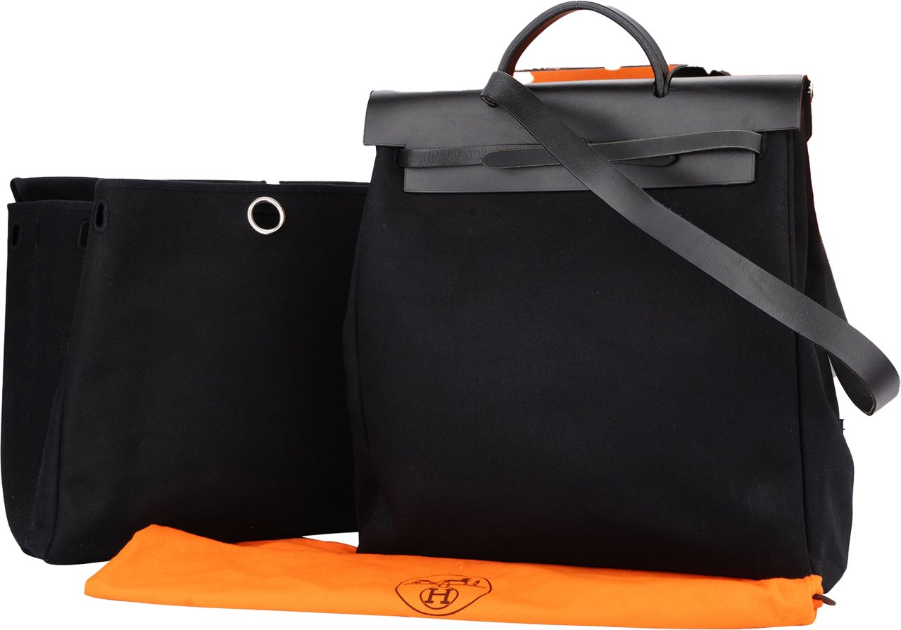 Hermès Hermès Classic Black Herbag 39 Handbag Zwart