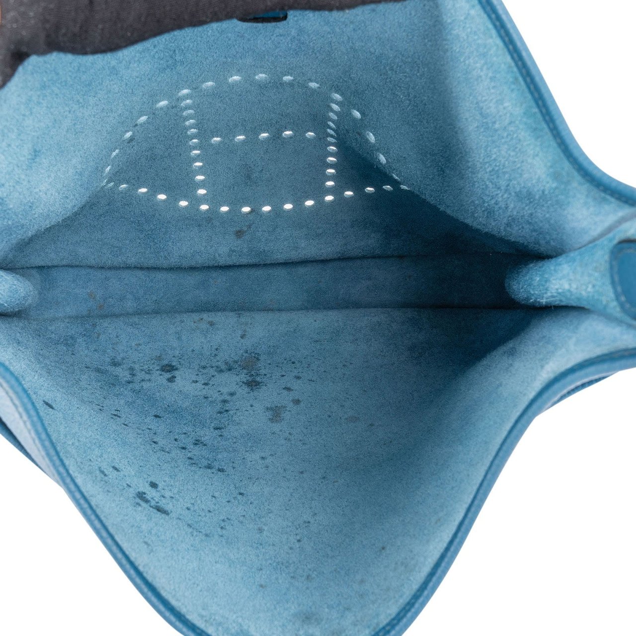 Hermès Hermès Bleu Clemence Leather Evelyne III TGM Crossbody Bag Blauw