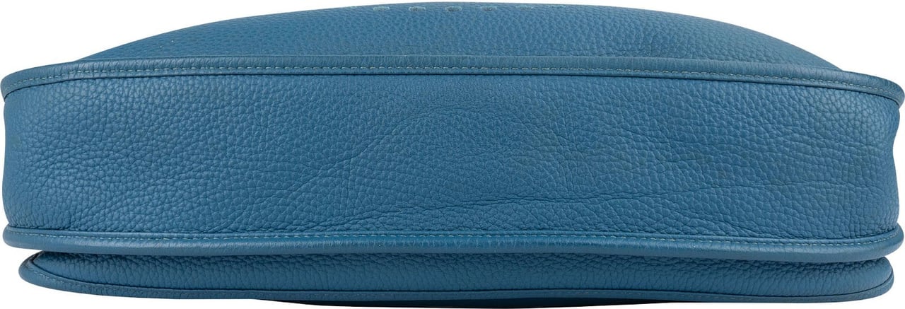 Hermès Hermès Bleu Clemence Leather Evelyne III TGM Crossbody Bag Blauw