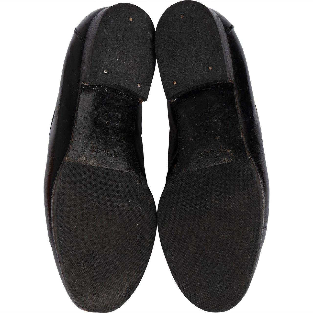 Hermès Brown Grained Leather Paris Mokassins Loafers (36,5) Zwart