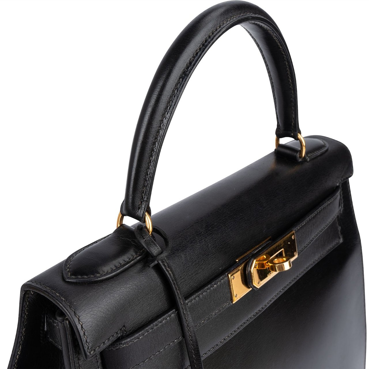 Hermès Box Calf Sellier Kelly 28 Handbag Zwart