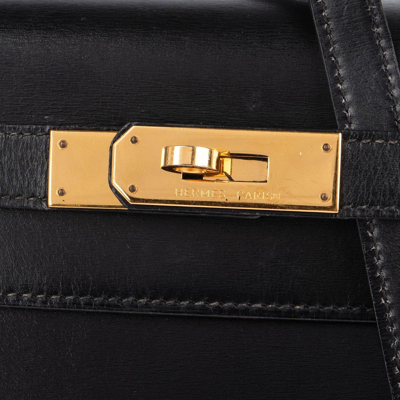 Hermès Box Calf Sellier Kelly 28 Handbag Zwart