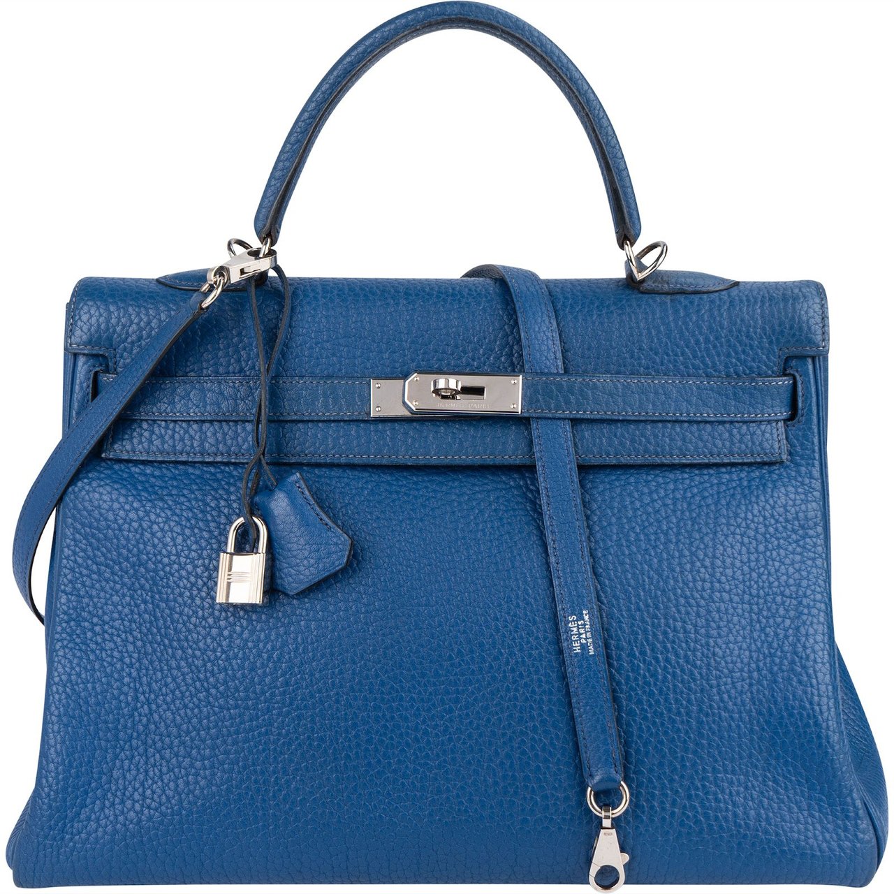 Hermès Hermès Bleu Togo Leather Kelly Retourne 35 Handbag Blauw