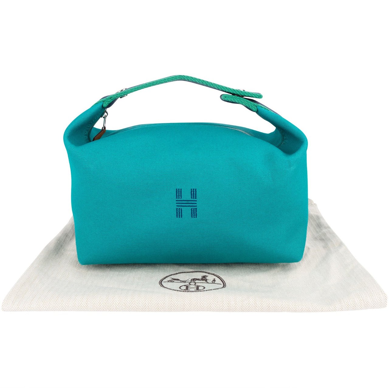 Hermès Hermès Canvas Bride-a-Brac GM Toiletry Bag Blauw