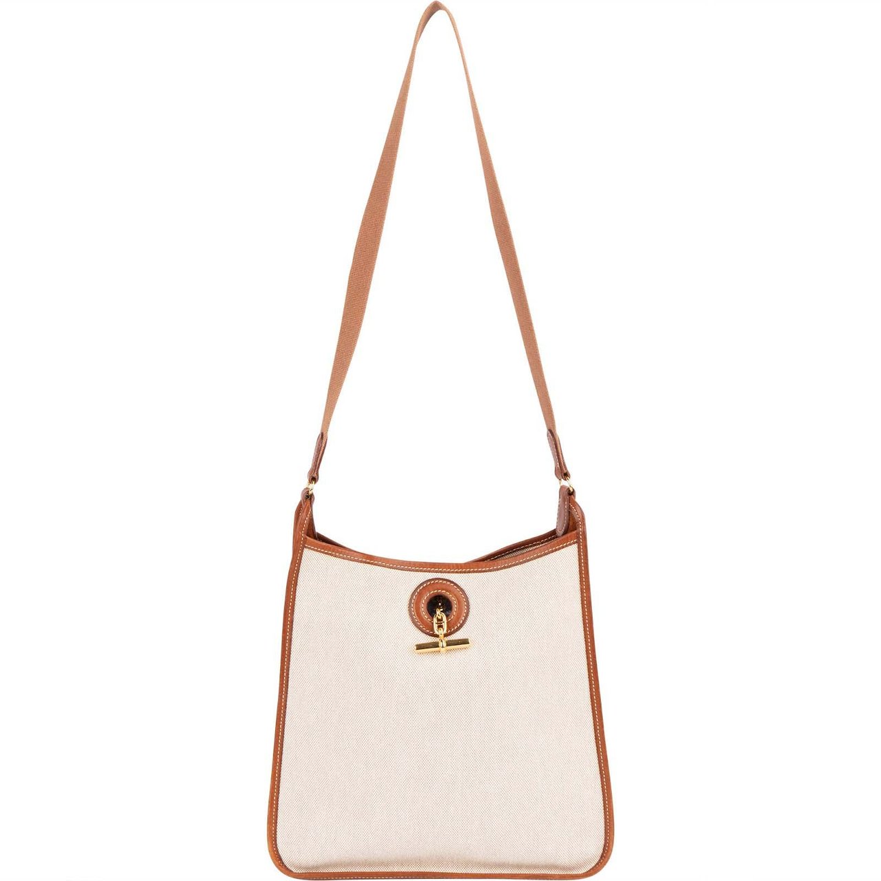 Hermès Hermès Toile Vespa PM Shoulder Bag Beige