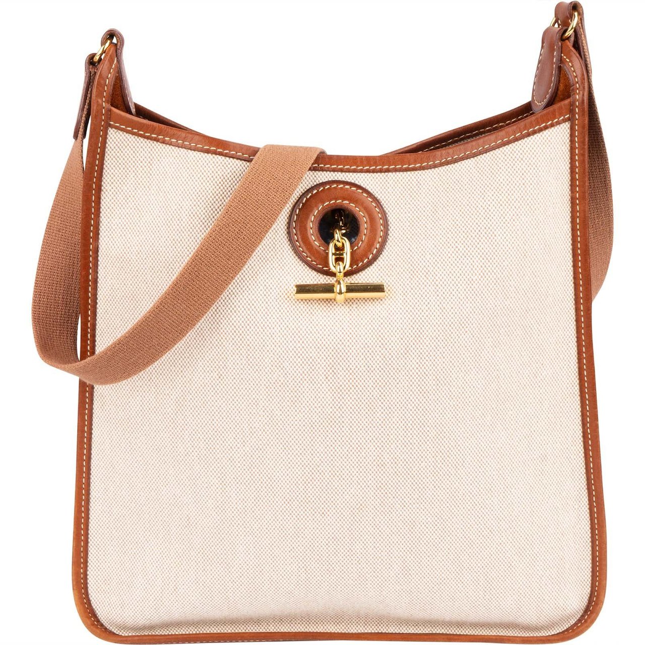 Hermès Hermès Toile Vespa PM Shoulder Bag Beige
