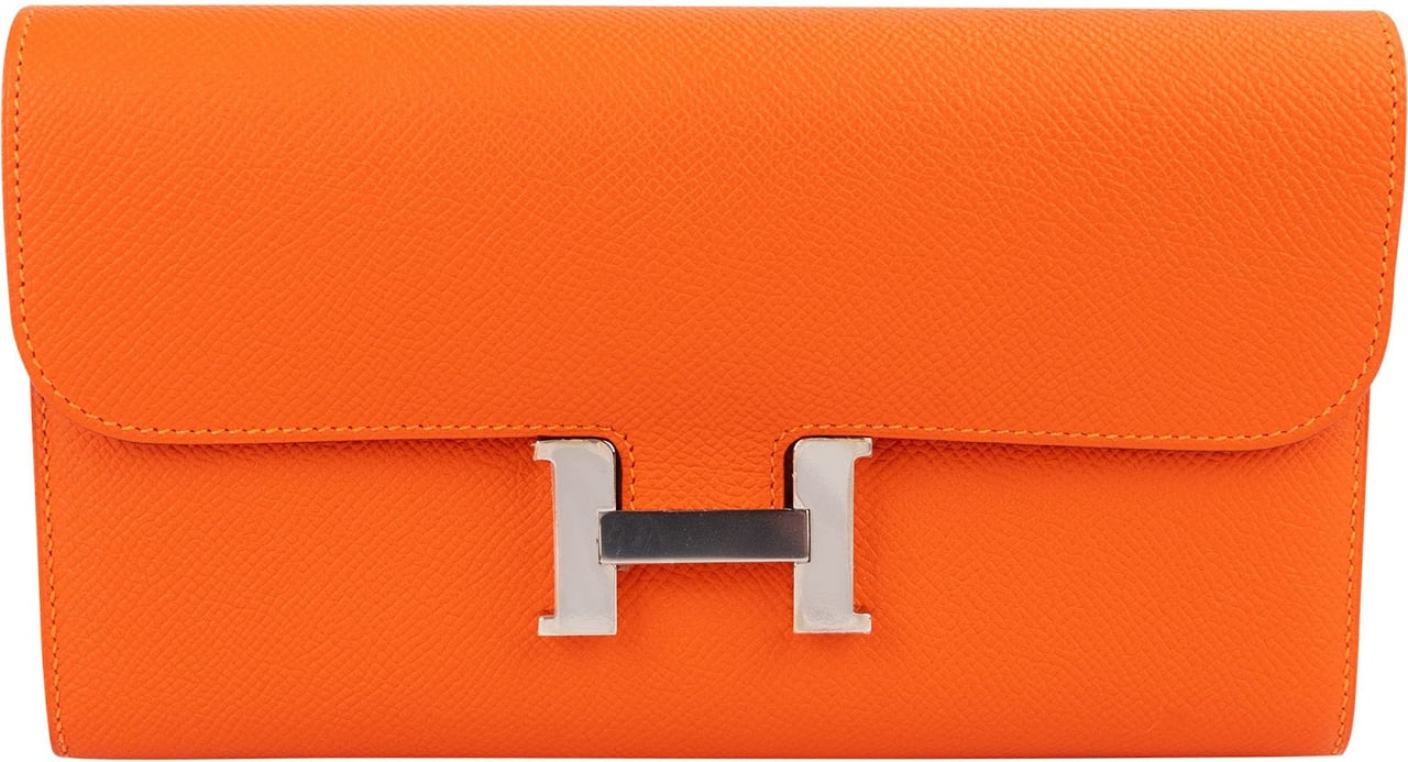 Hermès Hermès Epsom Leather Constance H Wallet Oranje