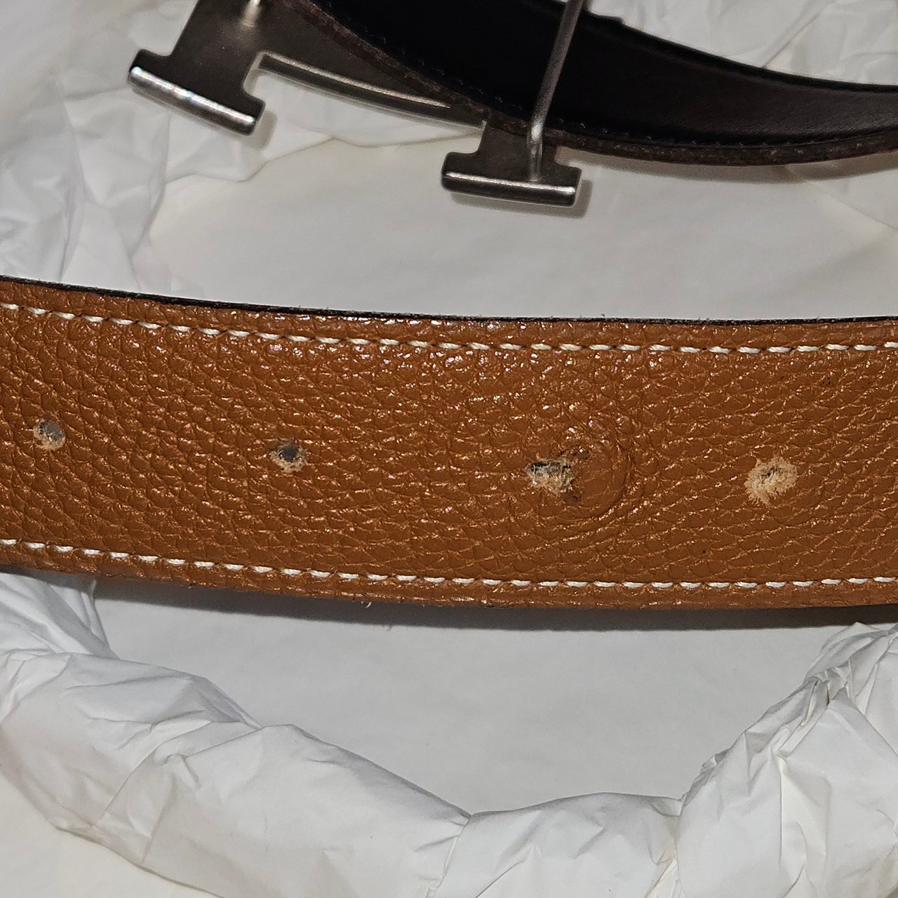 Hermès Hermès Bicolor Reversilble Leather Belt (75) Divers