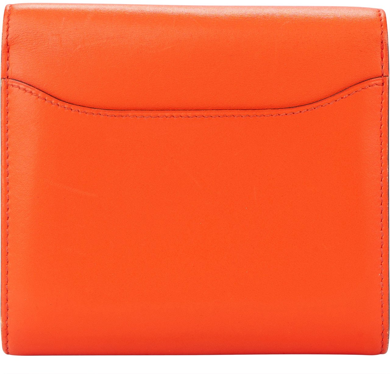 Hermès Constance Compact Orange Poppy Wallet Oranje