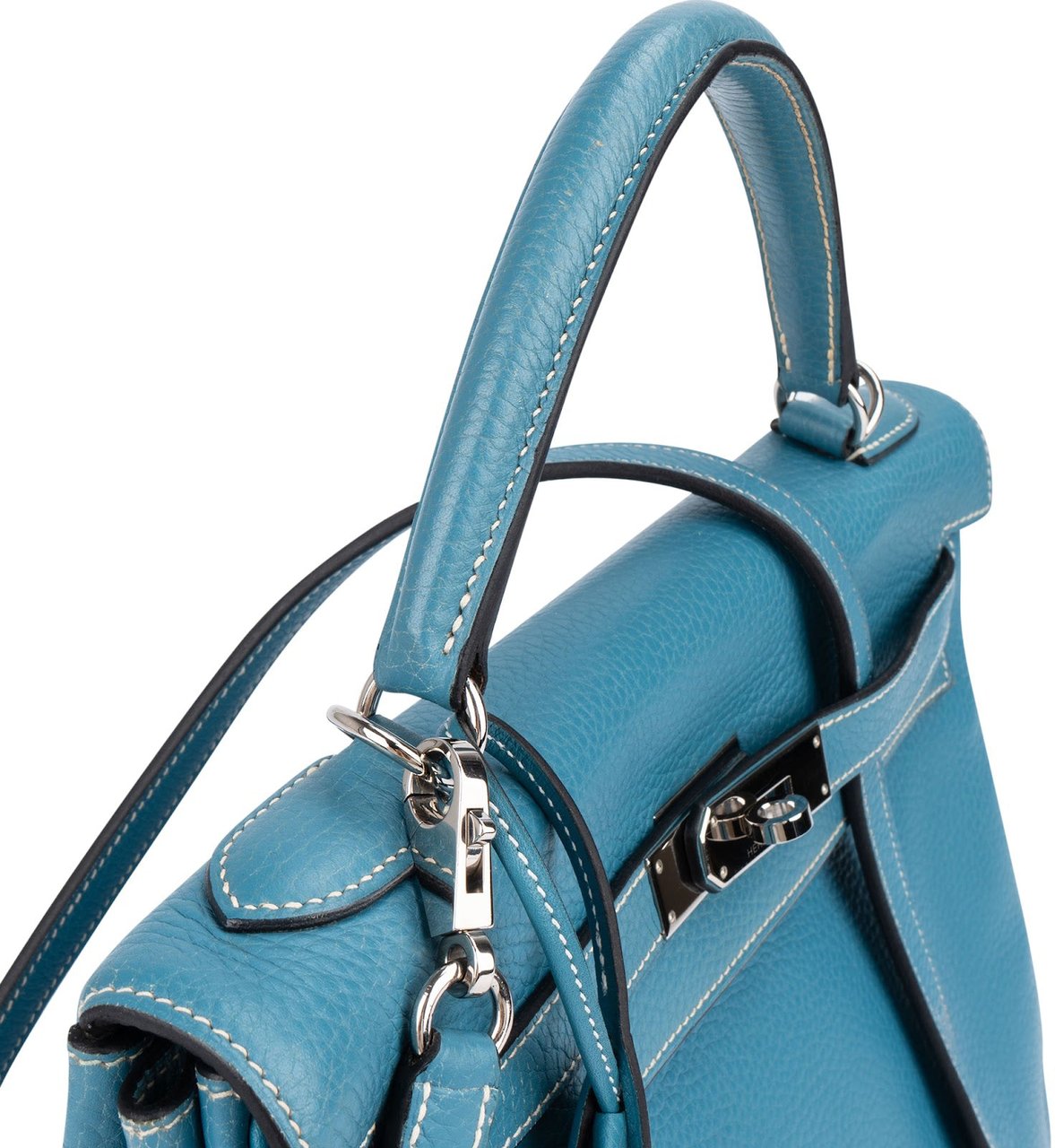 Hermès Hermès Togo Leather Kelly 32 Retourne Handbag Blauw