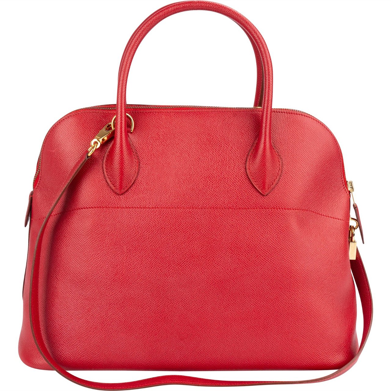 Hermès Hermès Rouge Courchevel Leather Bolide 35 Handbag Rood