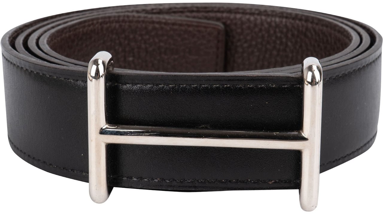 Hermès Hermés Reversible Leather Idem H d'Ancre Belt (110) Zwart