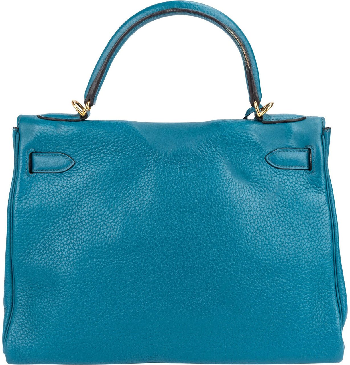 Hermès Bleu Izmir Clemence Leather Kelly 32 Handbag Blauw