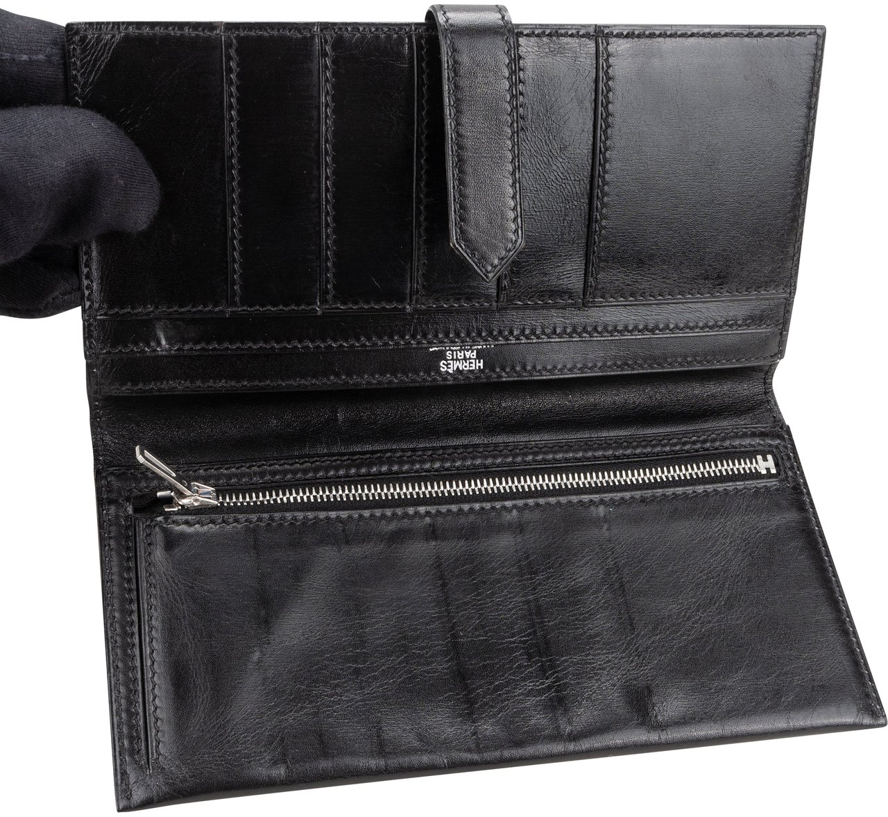 Hermès Hermès Calfskin Bearn Soufflet Bifold Wallet Divers