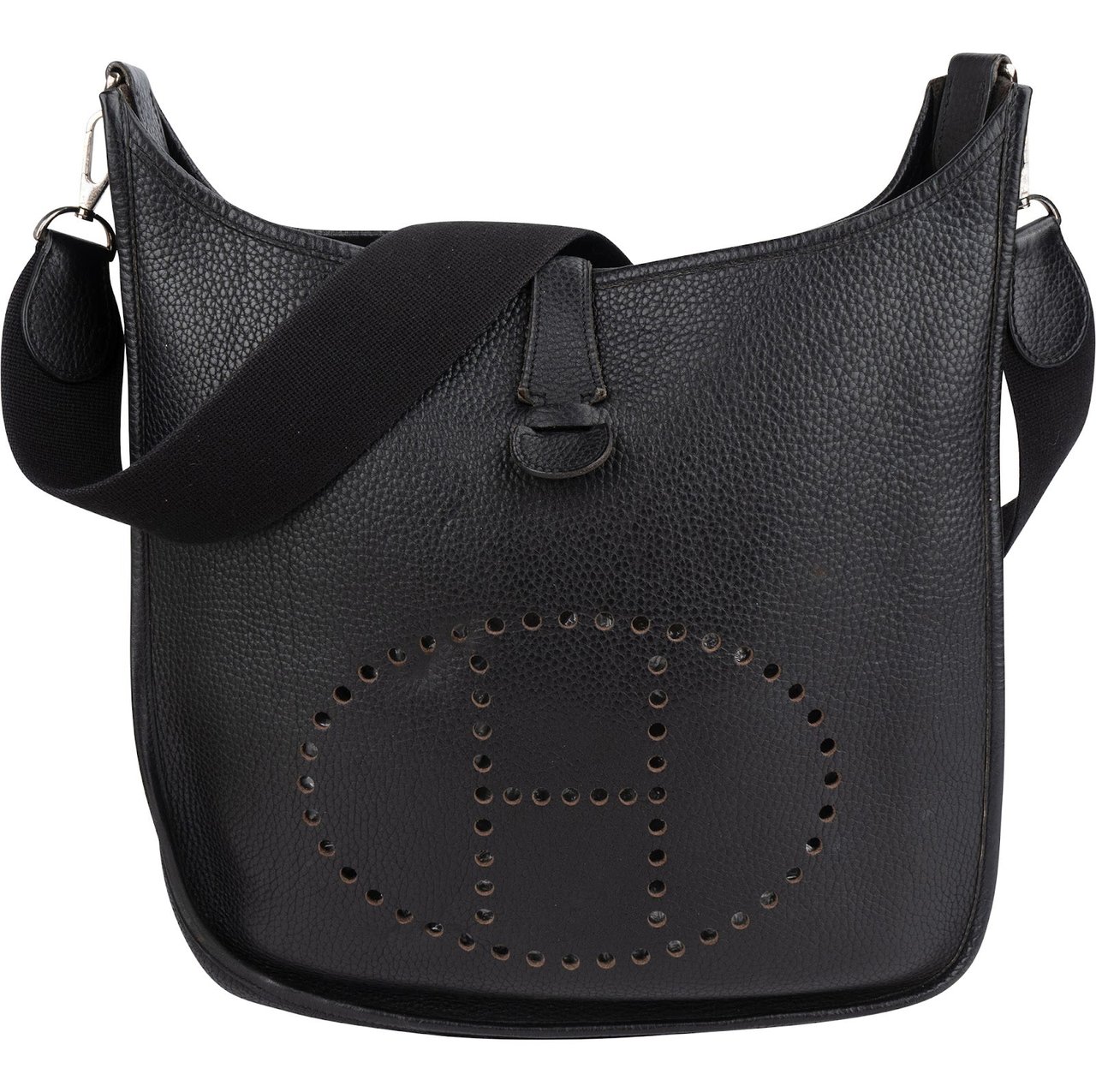 Hermès Hermès Taurillon Clemence Evelyne GM Crossbody Bag Zwart