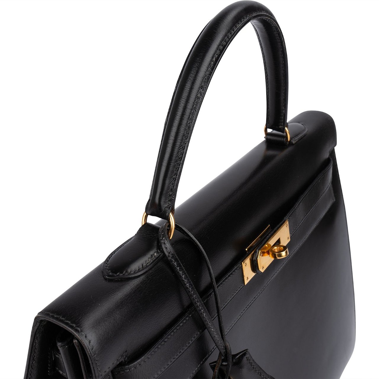 Hermès Noir Boxcalf Kelly 35 Sellier Handbag Zwart
