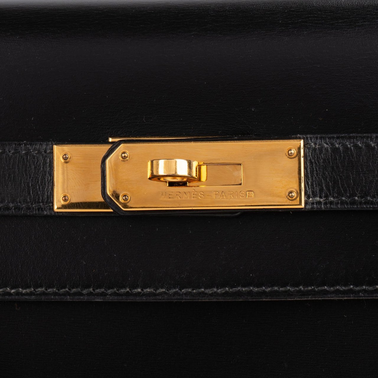 Hermès Noir Boxcalf Kelly 35 Sellier Handbag Zwart
