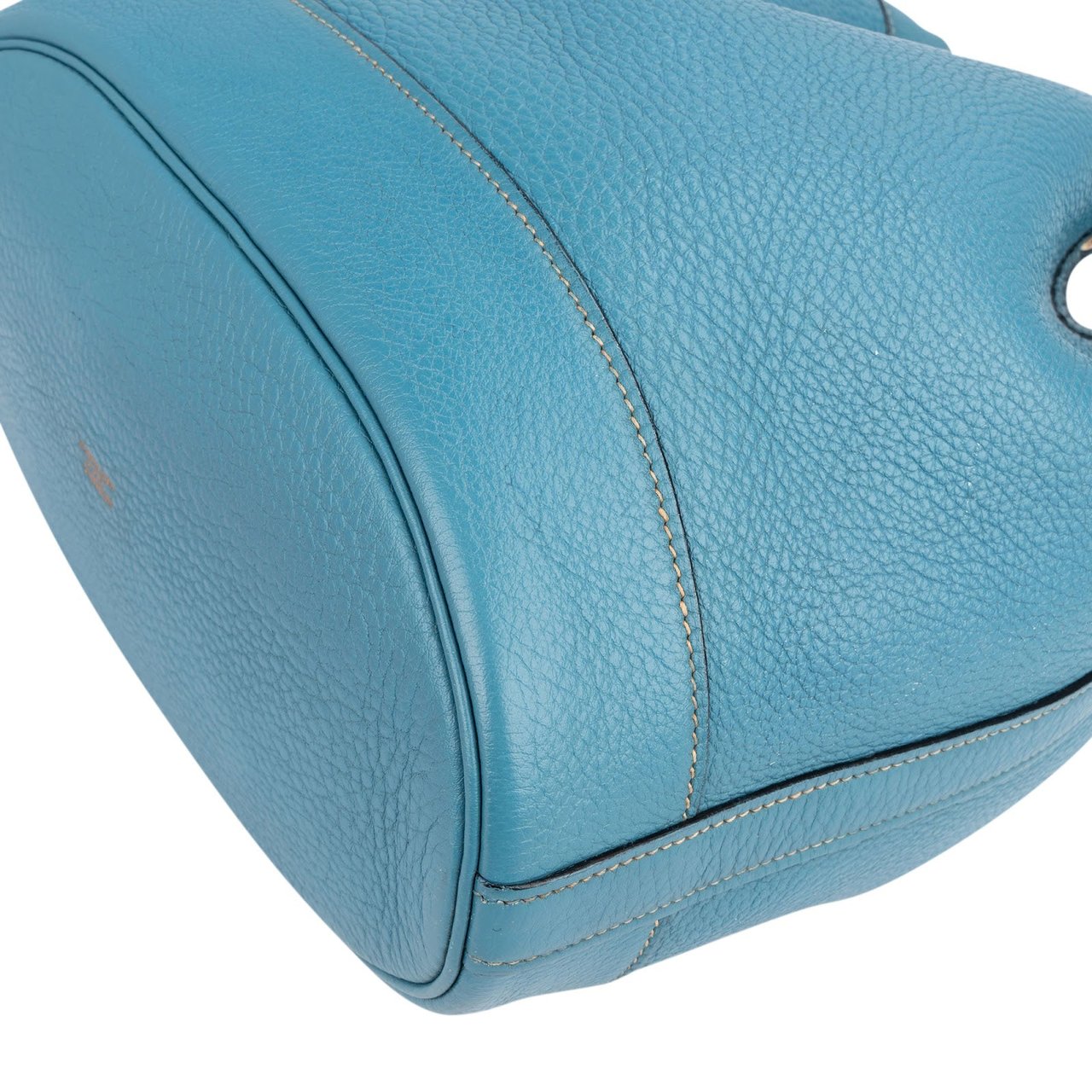 Hermès Blue Jean Togo Leather Market Bucket Shoulder Bag Blauw