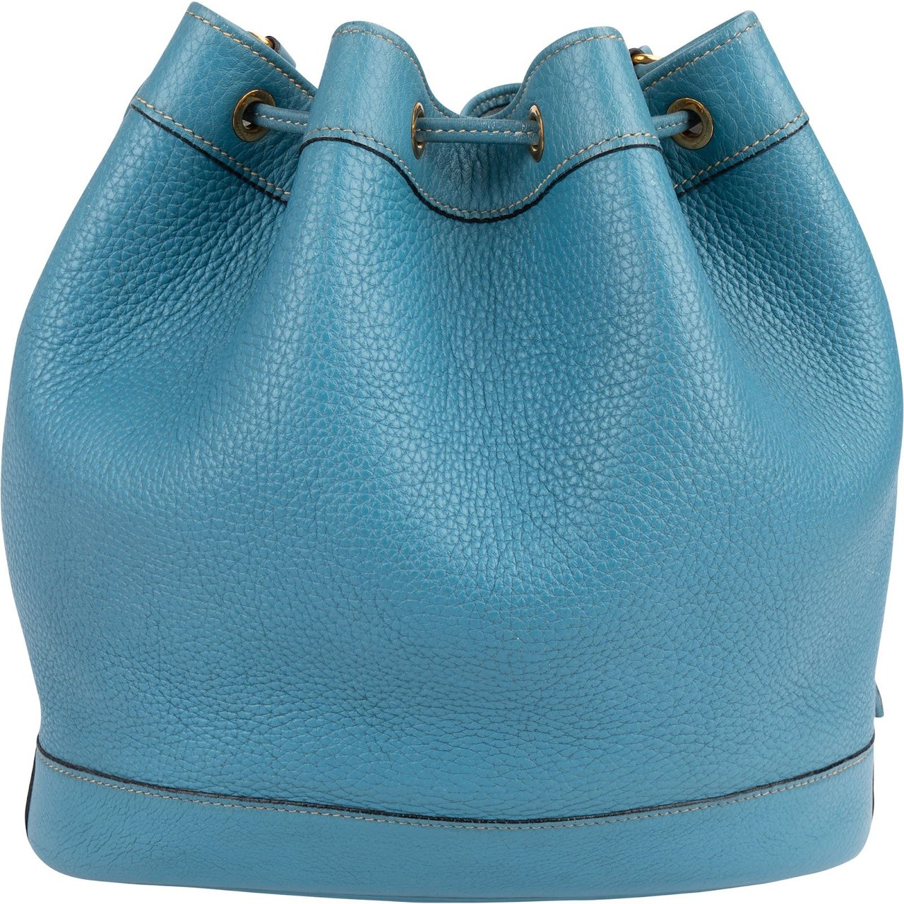 Hermès Blue Jean Togo Leather Market Bucket Shoulder Bag Blauw