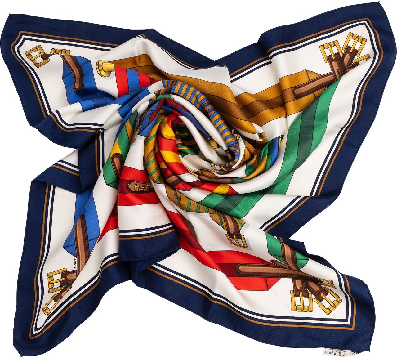Hermès Rubans Les Sangles Silk 90 Tuch Scarf Divers