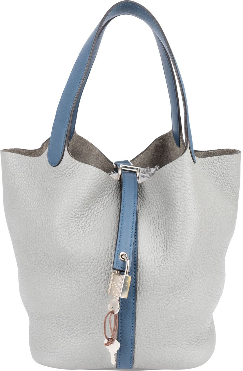 Hermès Hermès Taurillon Clemence Bicolor Picotin Lock 22 (MM) Handbag Donkergrijs