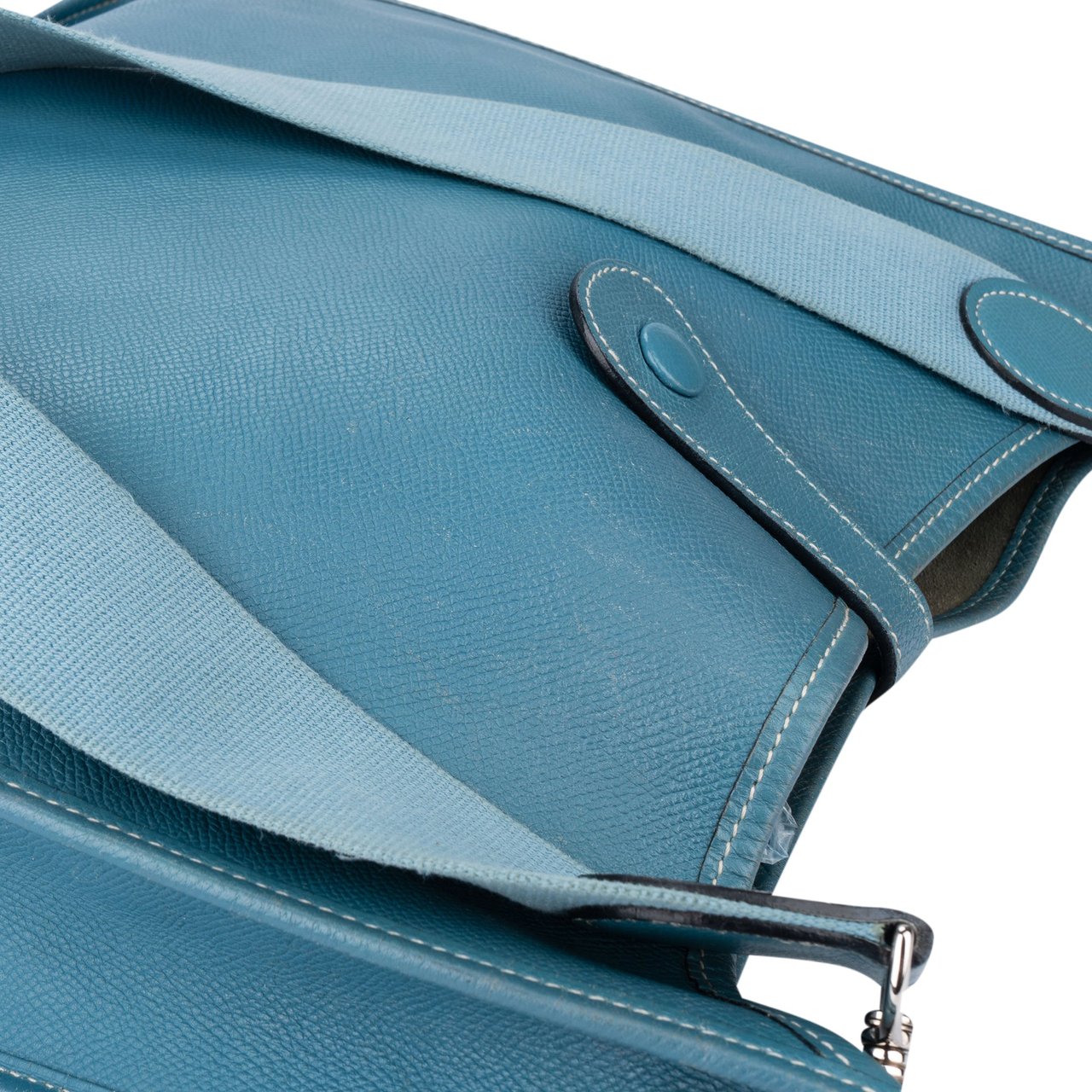 Hermès Hermès Bleu Atoll Courchevel Evelyne GM Crossbody Bag Divers