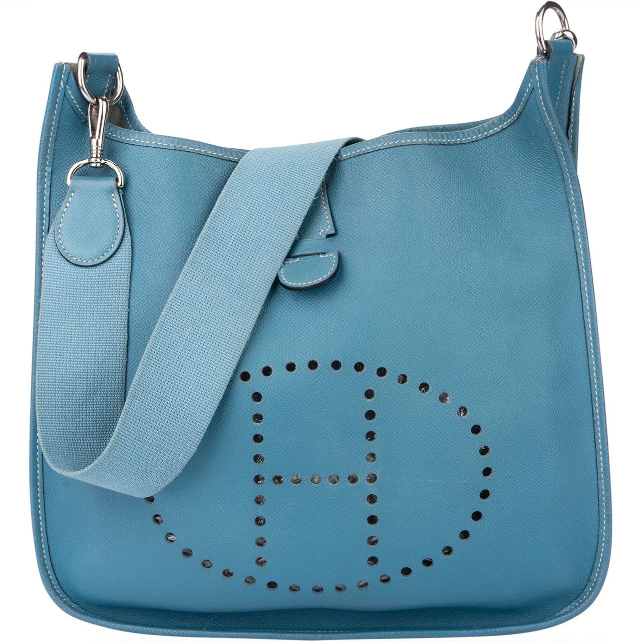 Hermès Hermès Bleu Atoll Courchevel Evelyne GM Crossbody Bag Divers