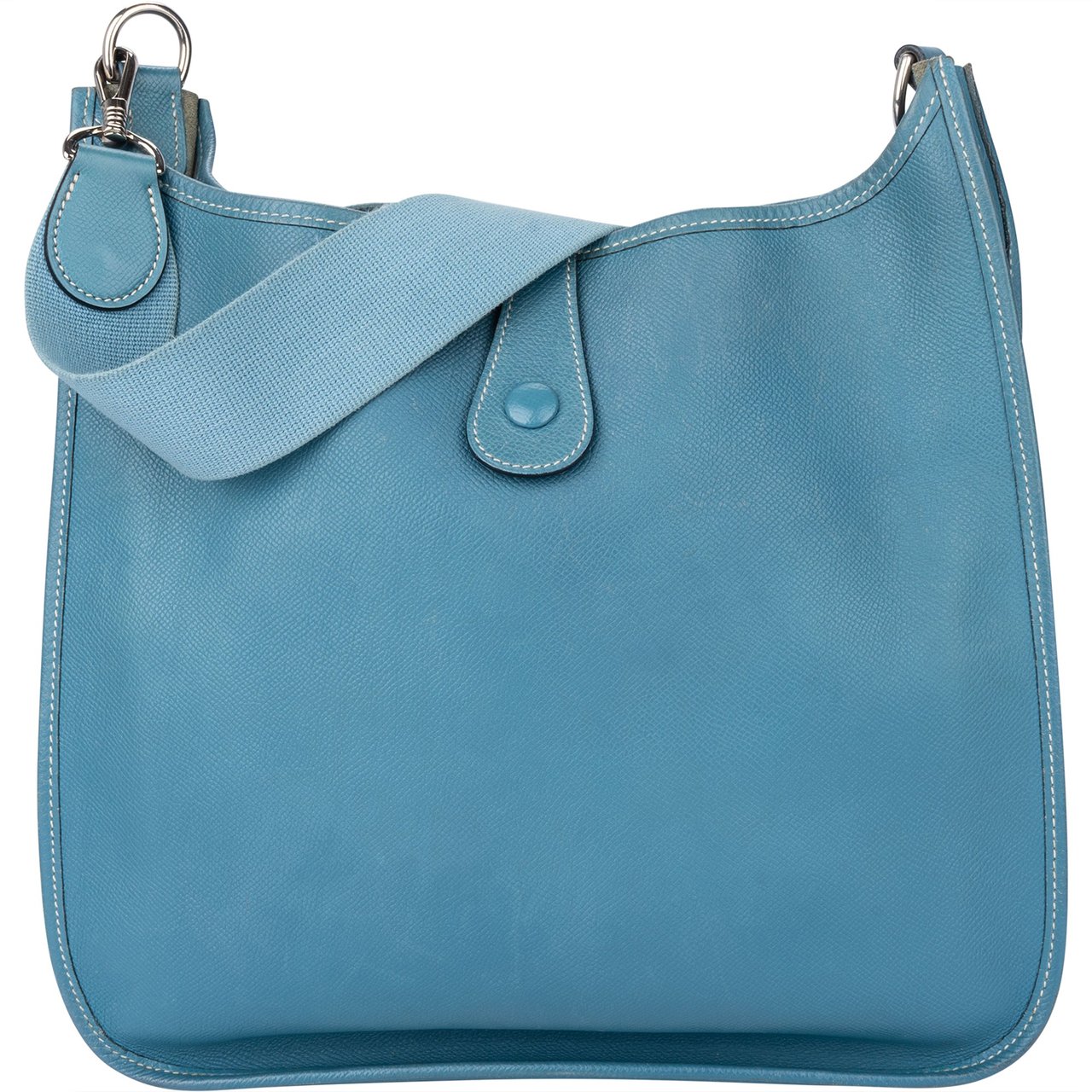 Hermès Hermès Bleu Atoll Courchevel Evelyne GM Crossbody Bag Divers