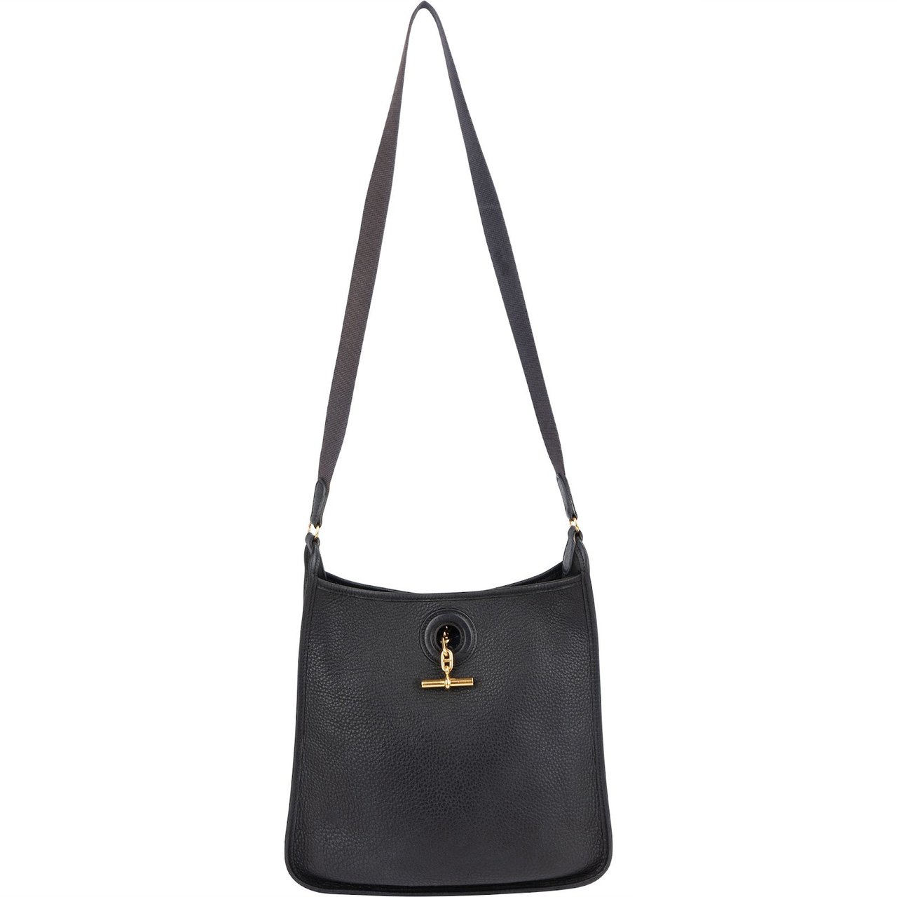 Hermès Taurillon Clemence Leather Vespa Crossbody Bag Zwart