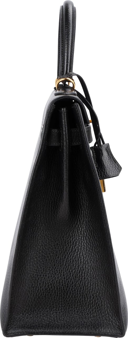 Hermès Ardennes Leather Kelly 35 Sellier Handbag GHW Zwart