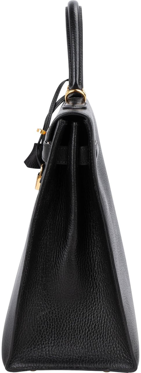 Hermès Ardennes Leather Kelly 35 Sellier Handbag GHW Zwart