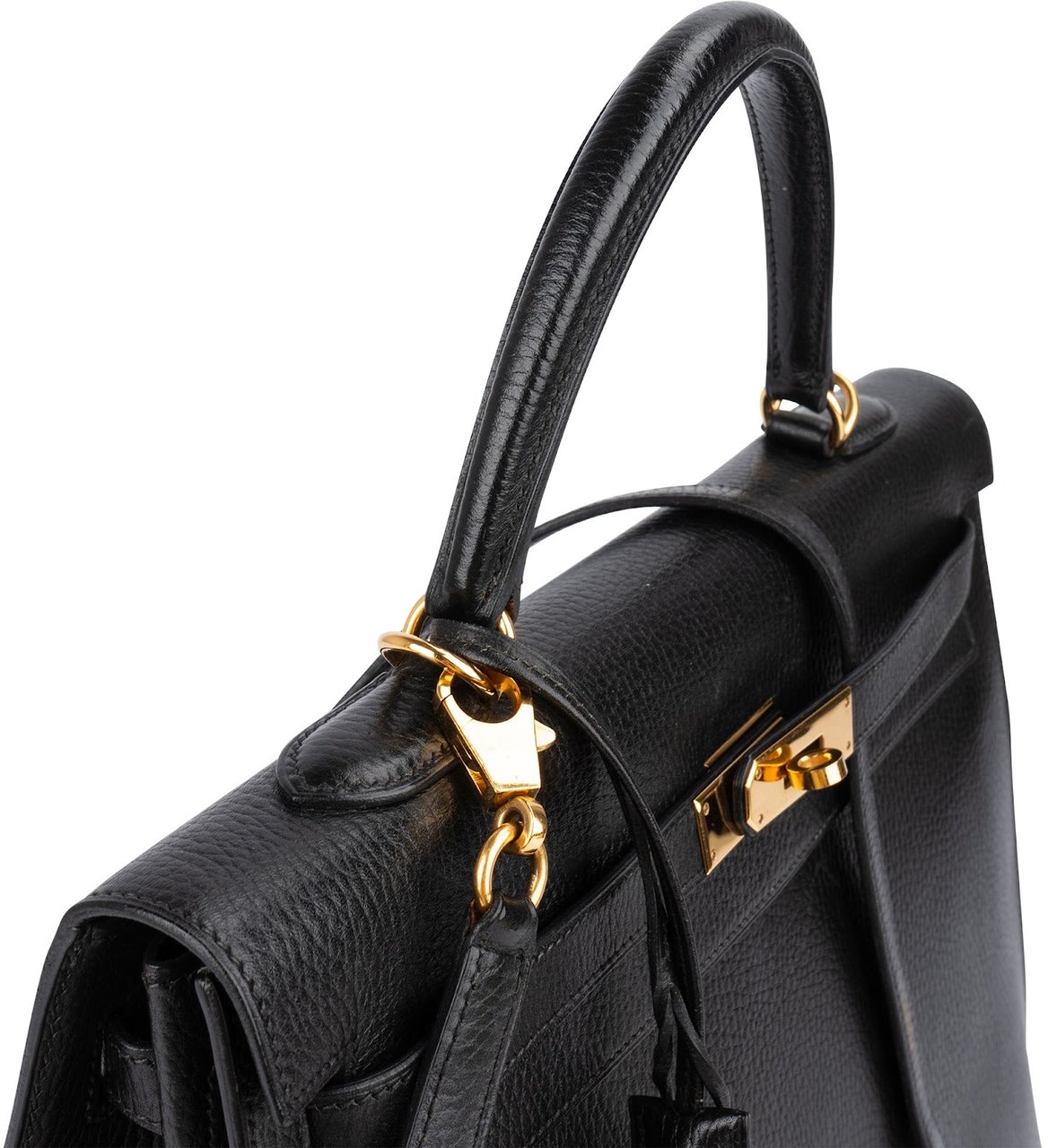 Hermès Ardennes Leather Kelly 35 Sellier Handbag GHW Zwart