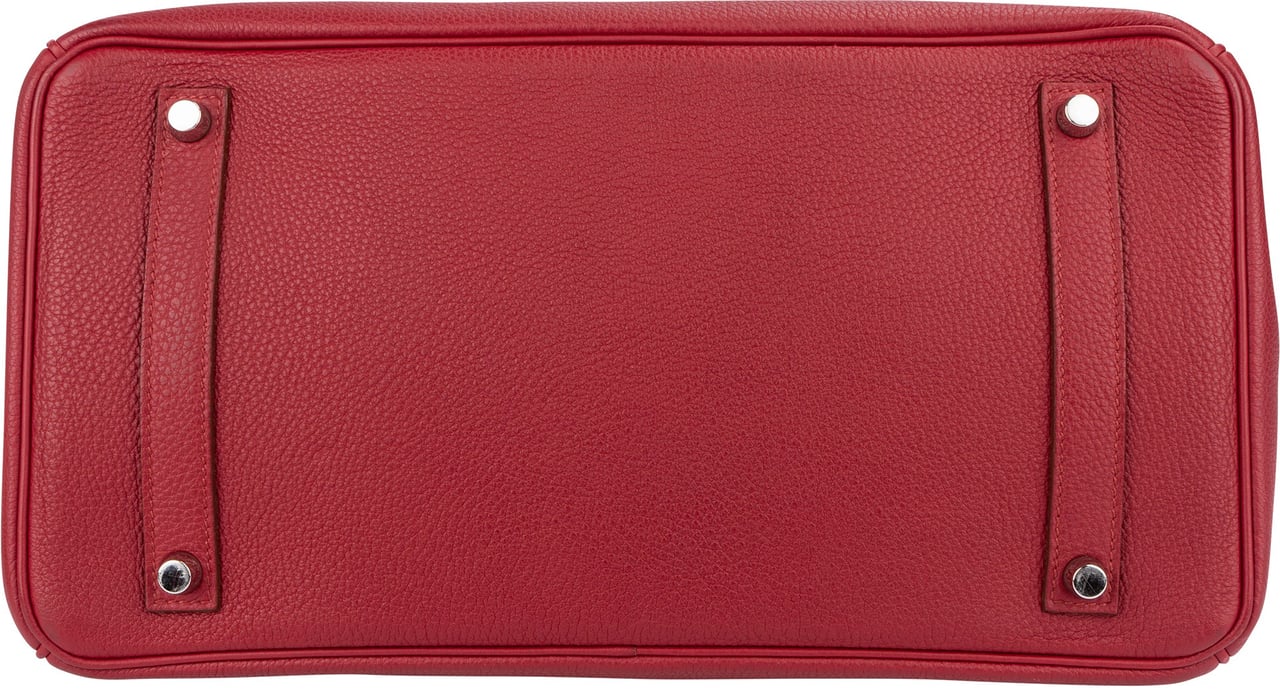 Hermès Clemence Leather Palladium Rouge H Birkin 35 Handbag Rood