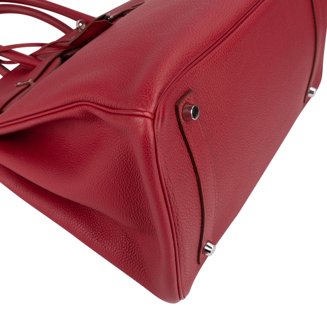 Hermès Clemence Leather Palladium Rouge H Birkin 35 Handbag Rood