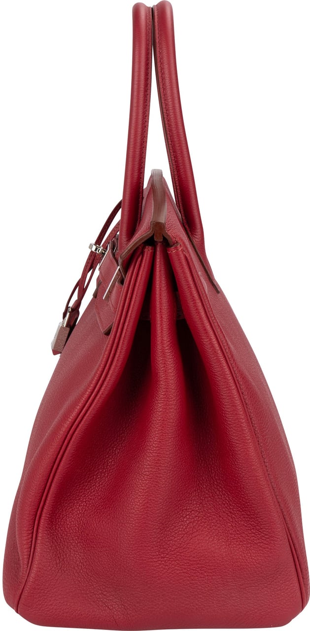 Hermès Clemence Leather Palladium Rouge H Birkin 35 Handbag Rood