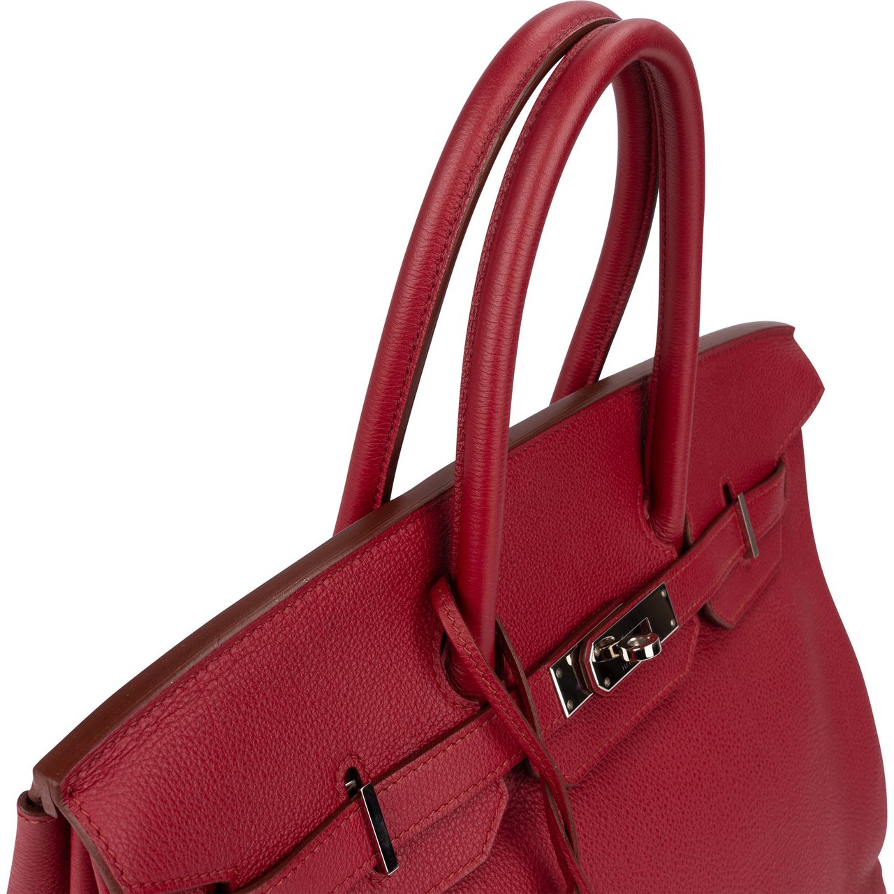 Hermès Clemence Leather Palladium Rouge H Birkin 35 Handbag Rood