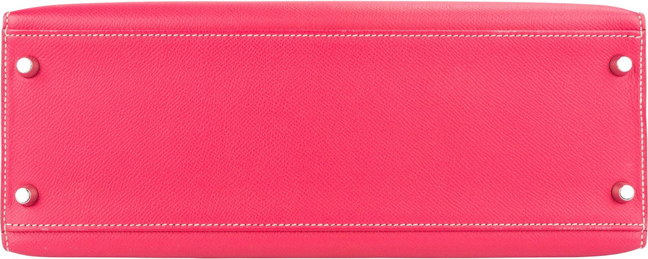 Hermès Epsom Leather Sellier Palladium Kelly 32 Handbag Rood