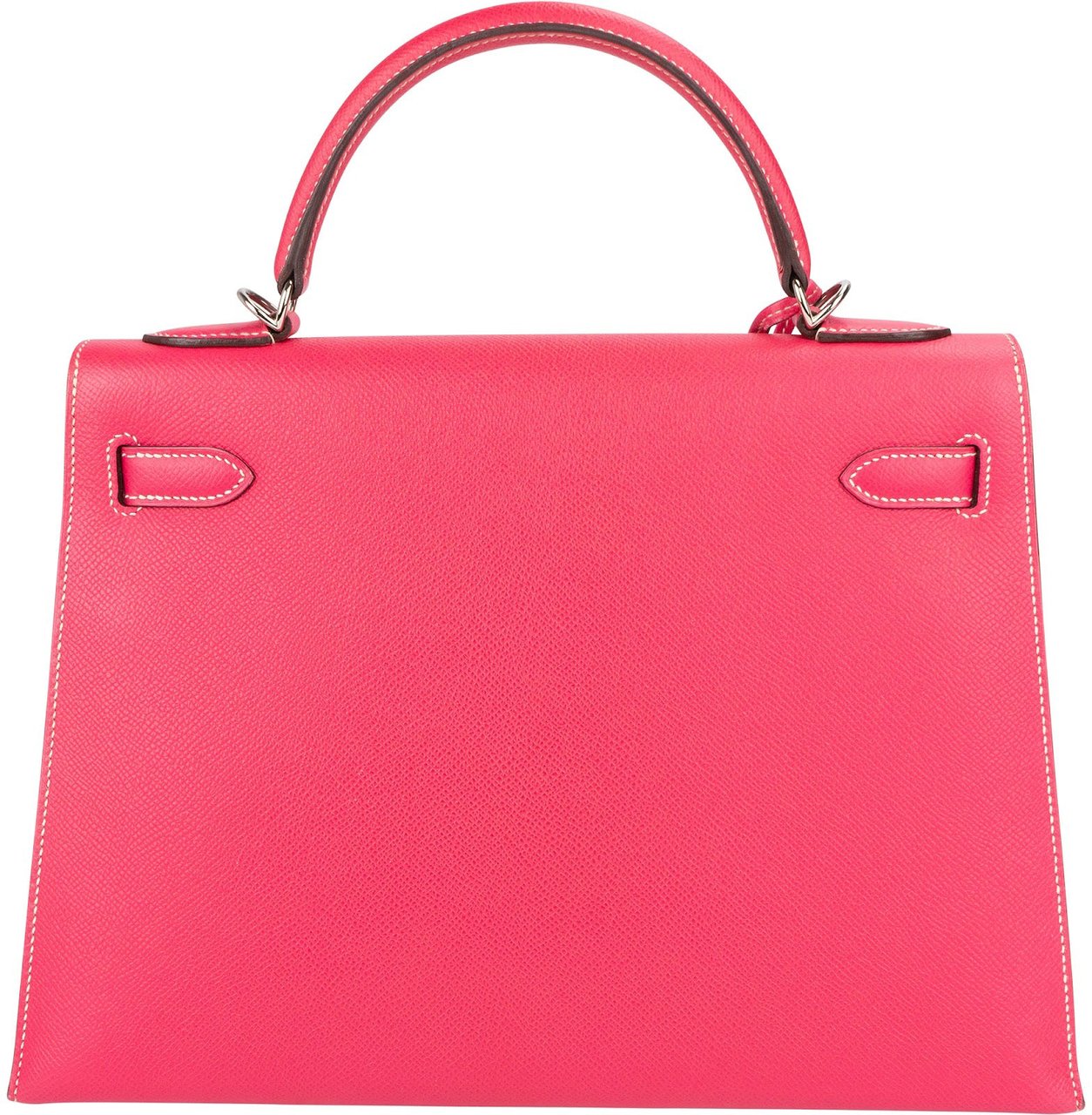 Hermès Epsom Leather Sellier Palladium Kelly 32 Handbag Rood