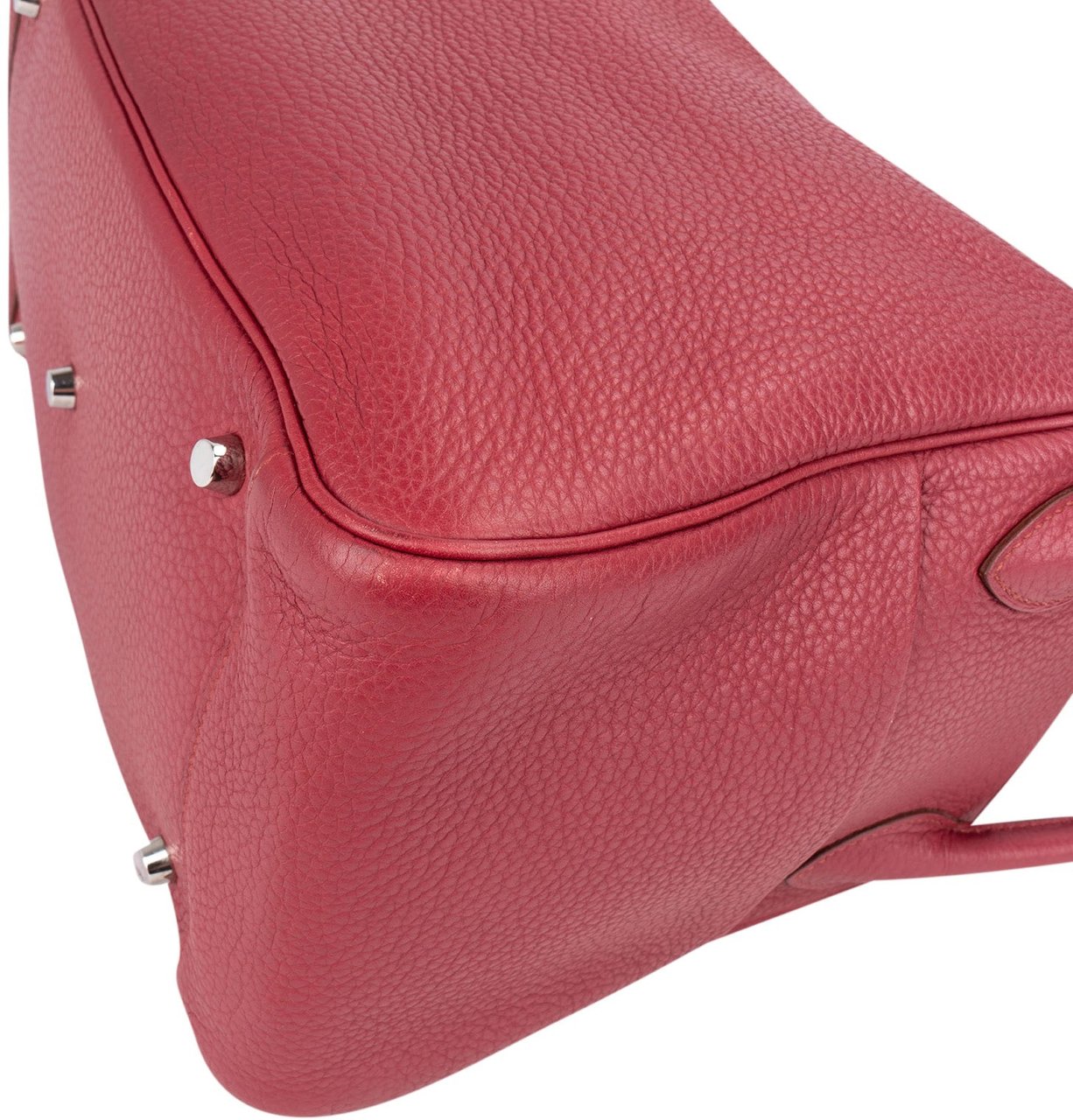 Hermès Clemence Leather Palladium Lindy 34 Rubis Handbag Divers