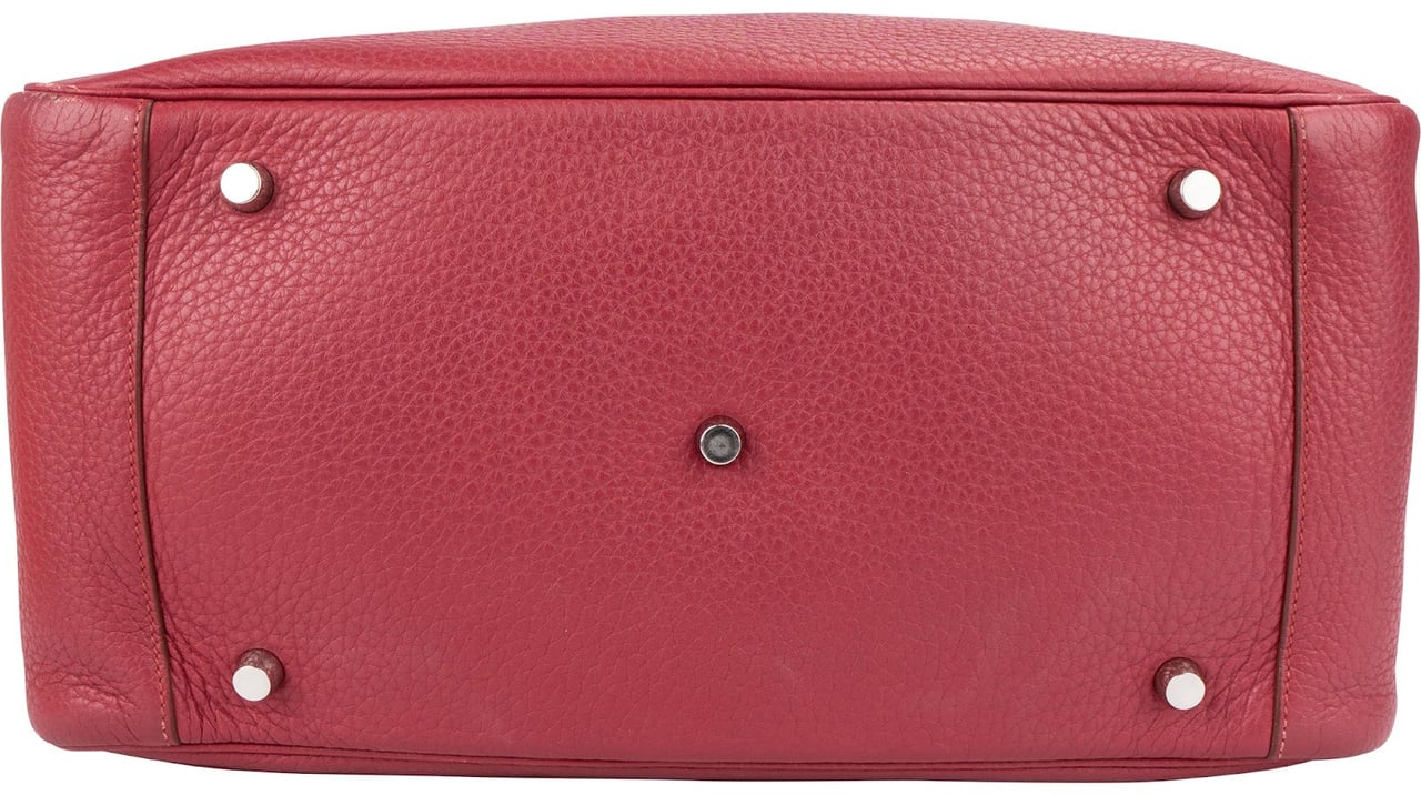 Hermès Clemence Leather Palladium Lindy 34 Rubis Handbag Divers