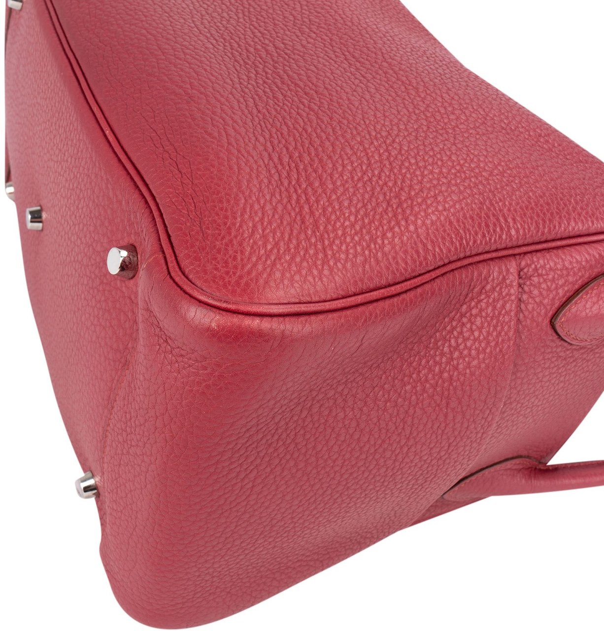 Hermès Hermès Clemence Leather Palladium Lindy 34 Rubis Handbag Rood