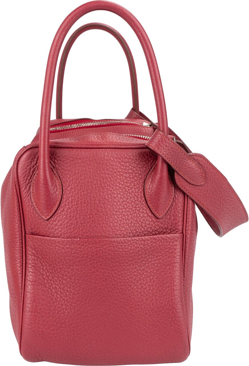 Hermès Clemence Leather Palladium Lindy 34 Rubis Handbag Divers