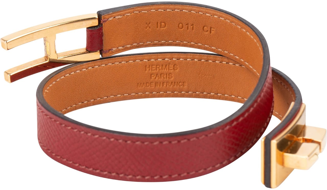 Hermès Hermès Kelly Collier Rivale Double Tour Bracelet Rood