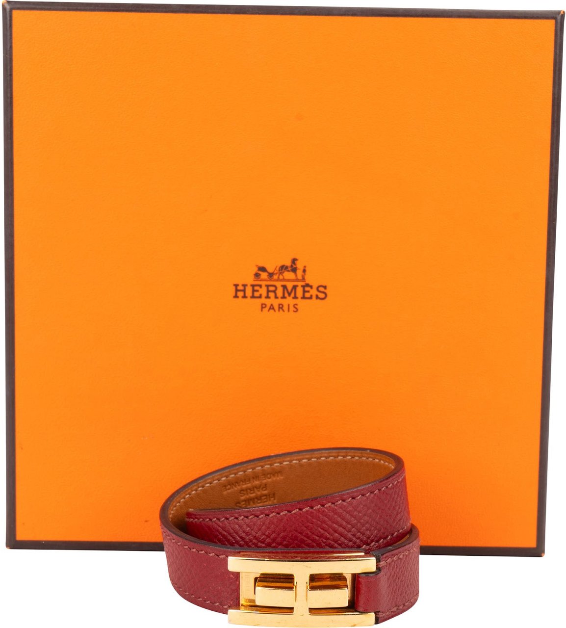 Hermès Hermès Kelly Collier Rivale Double Tour Bracelet Rood