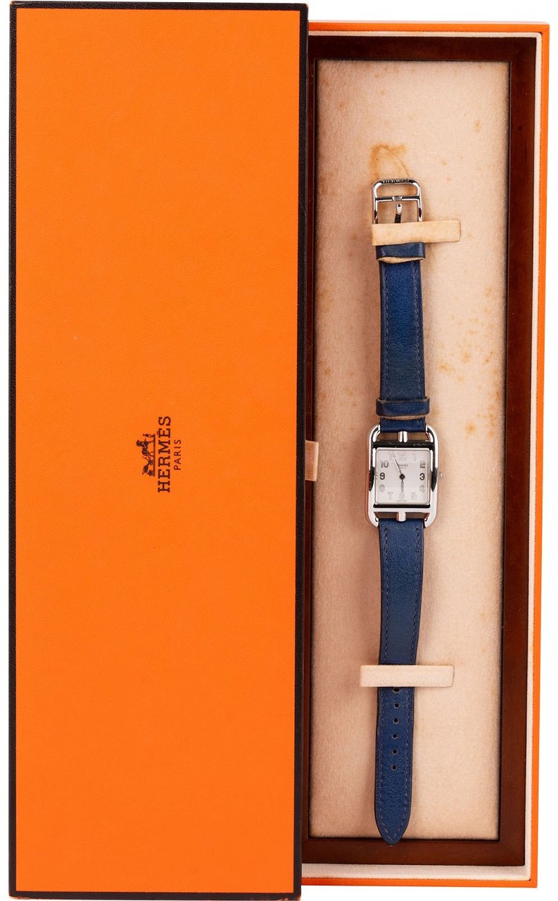 Hermès Hermès Silver Tone Cape Cod CC1.210 Women Watch Blauw