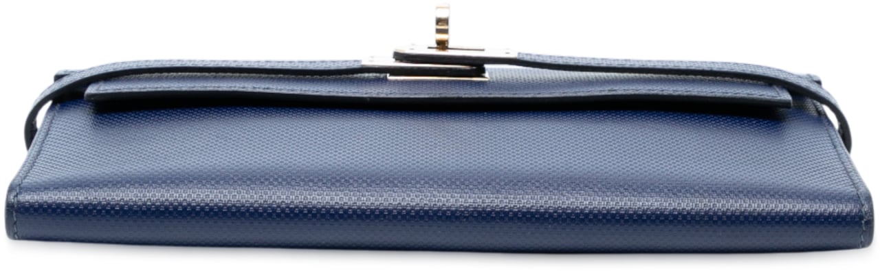 Hermès Grain d’H Leather Kelly Longue Wallet Blauw